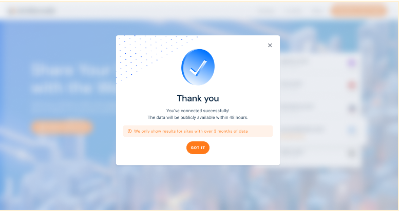 Website connected to Similarweb