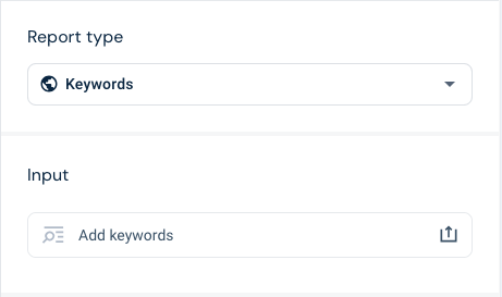 Add input to keywords report