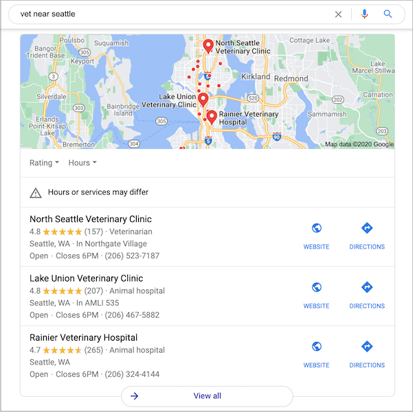 local map packs SERP feature