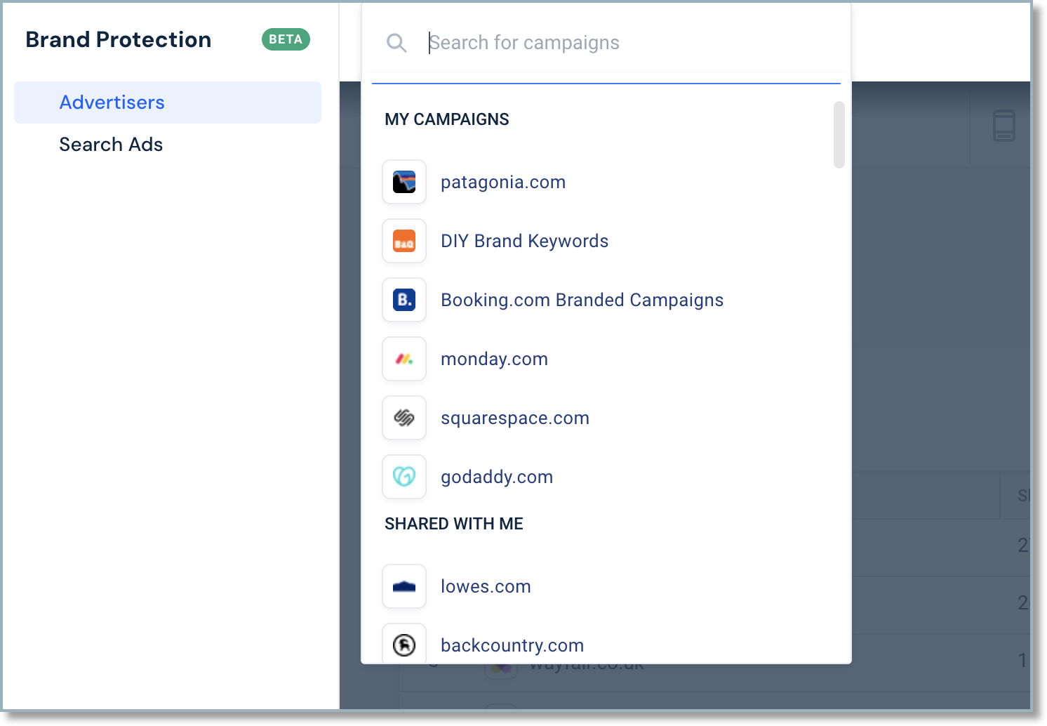 Brand Protection Campaigns Selection