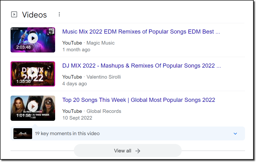 Video Box / Video Pack SERP Feature