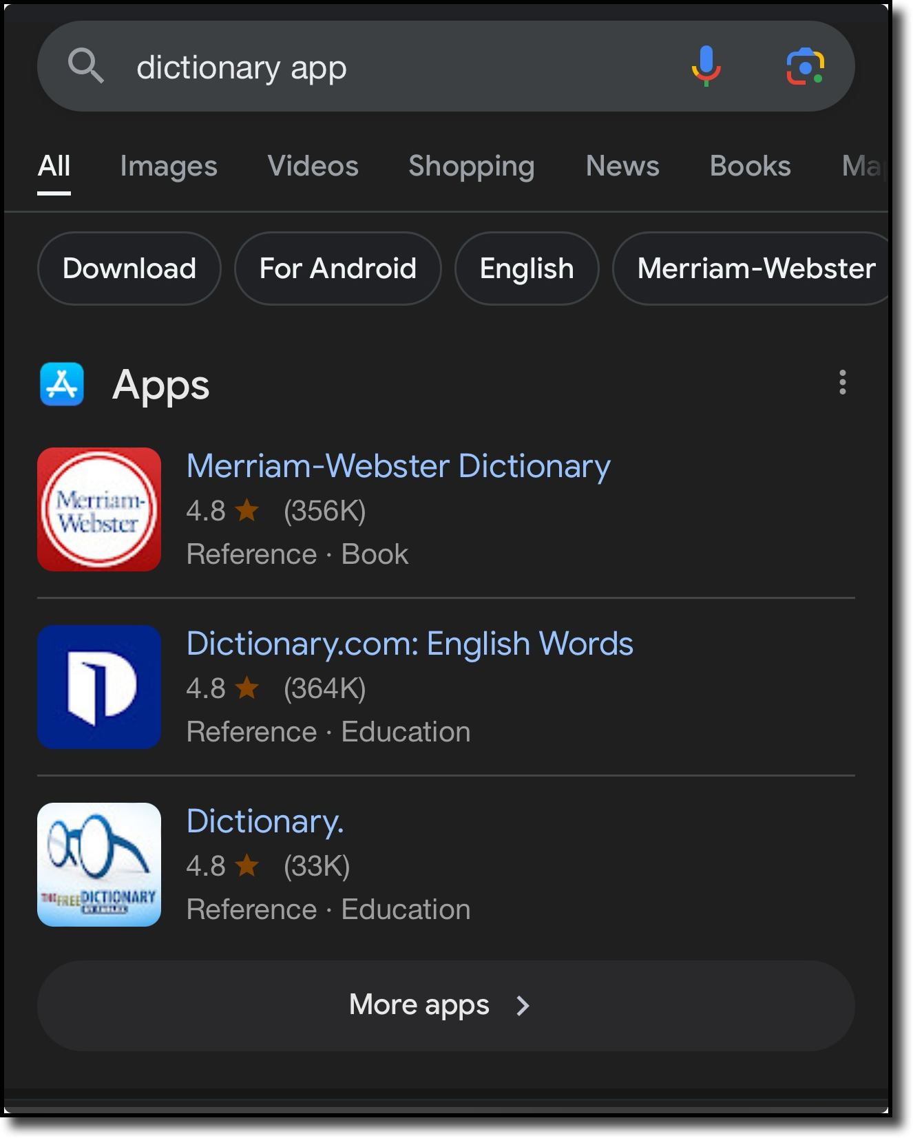 Apps Pack SERP Feature