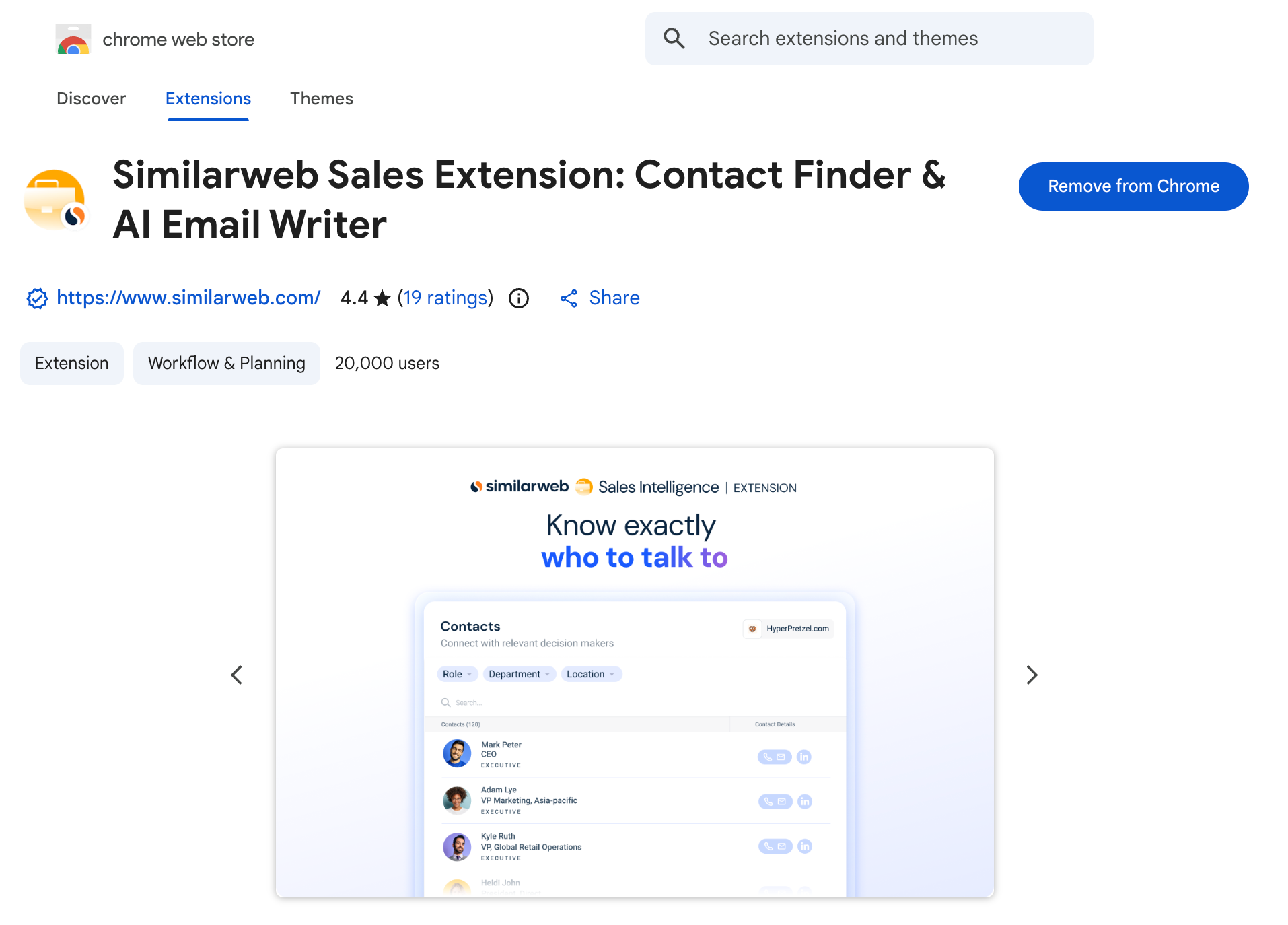 Similarweb Sales Extension