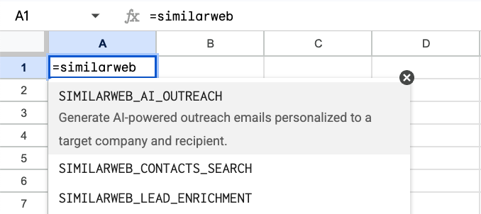 Available Sales Intelligence Formula Functions