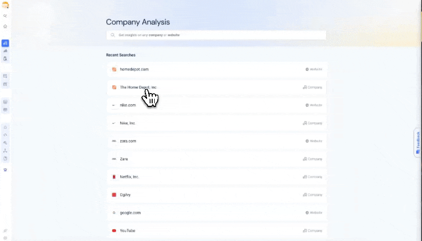 Switching to Website Analysis