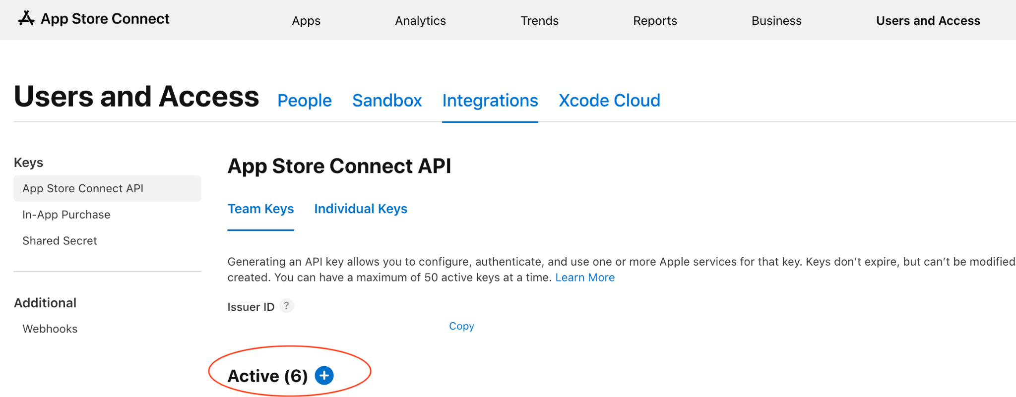 generate a new API Key