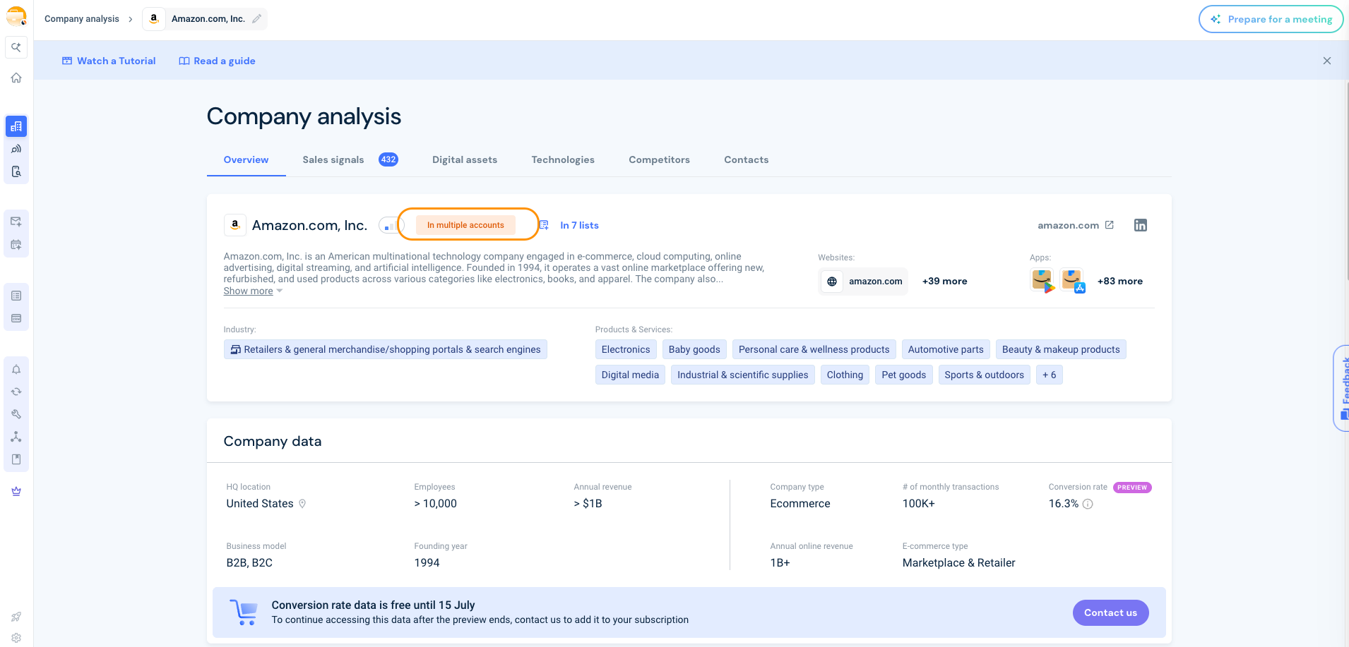 Company Analysis & Account Overview