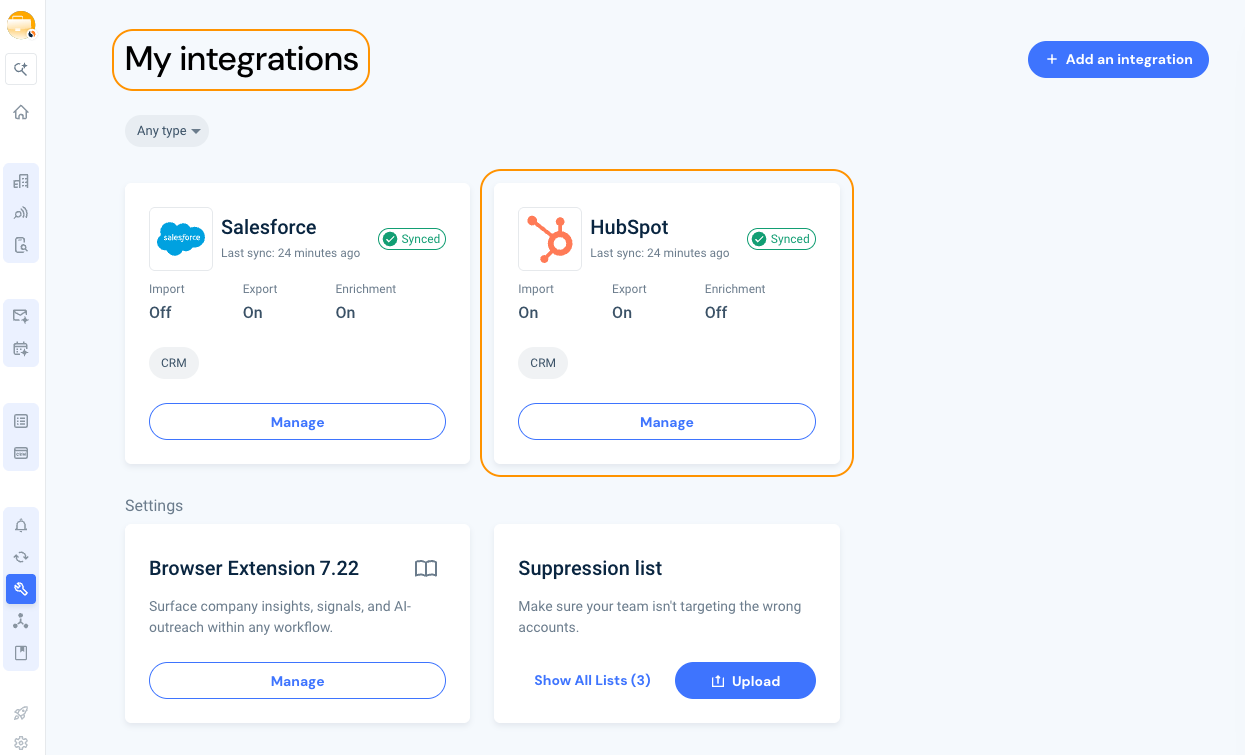 Manage HubSpot Integration