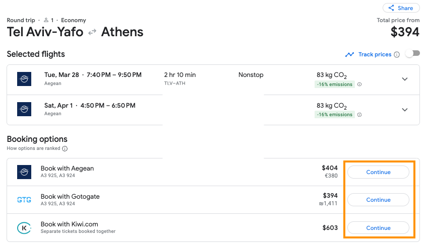 Google flights